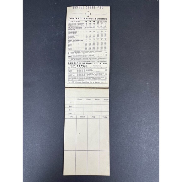 Vintage Bridge Score Pad Kitten Flowers 3.5" x 6.5” USA - Picture 5 of 6